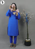 NZSC-1511 Stiched 2 Piece Dark BlueCo Ord Set Cotton